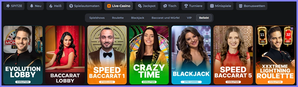 Live-Casino mit echten Dealern im CosmicSlotz Casino