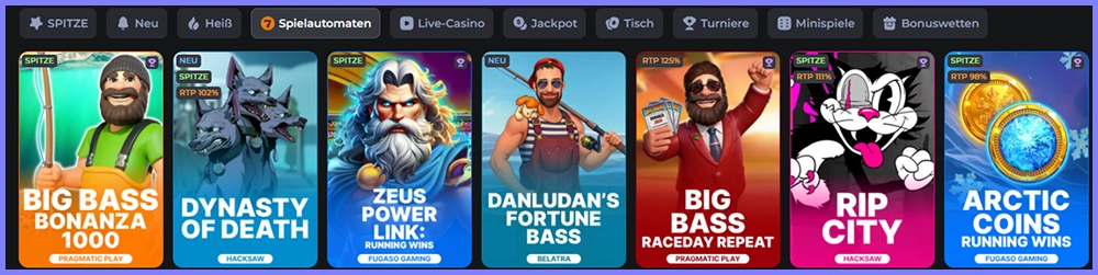 Spielautomaten im CosmicSlotz Casino